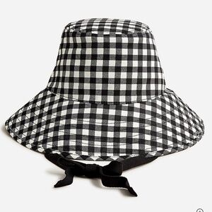 J. Crew Women's Gingham Hat - Black and White